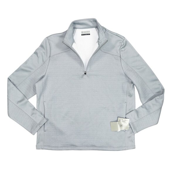 PGA Tour Thermal Stretch Textured 1/4 Zip Golf Pullover Mens NWT Quarry Grey - Picture 2 of 3